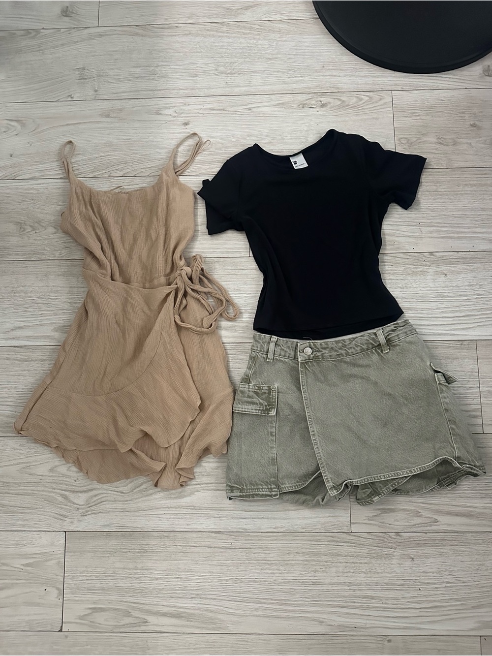Zara Beige Ruffle Wrap Cami Dress - Women